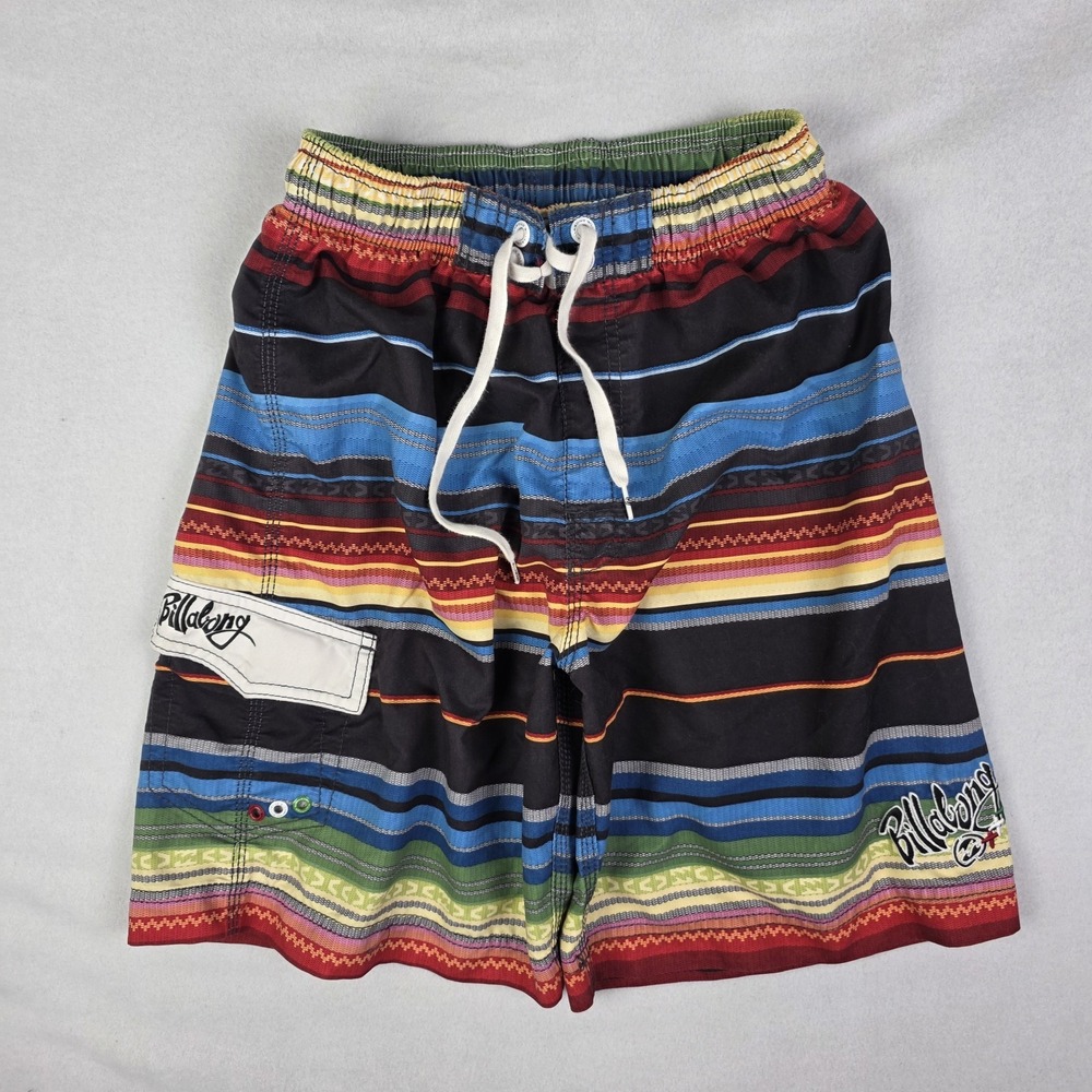 Vintage Y2k Billabong Swim Trunks Mens Small Colorful Spellout Board Surf Shorts